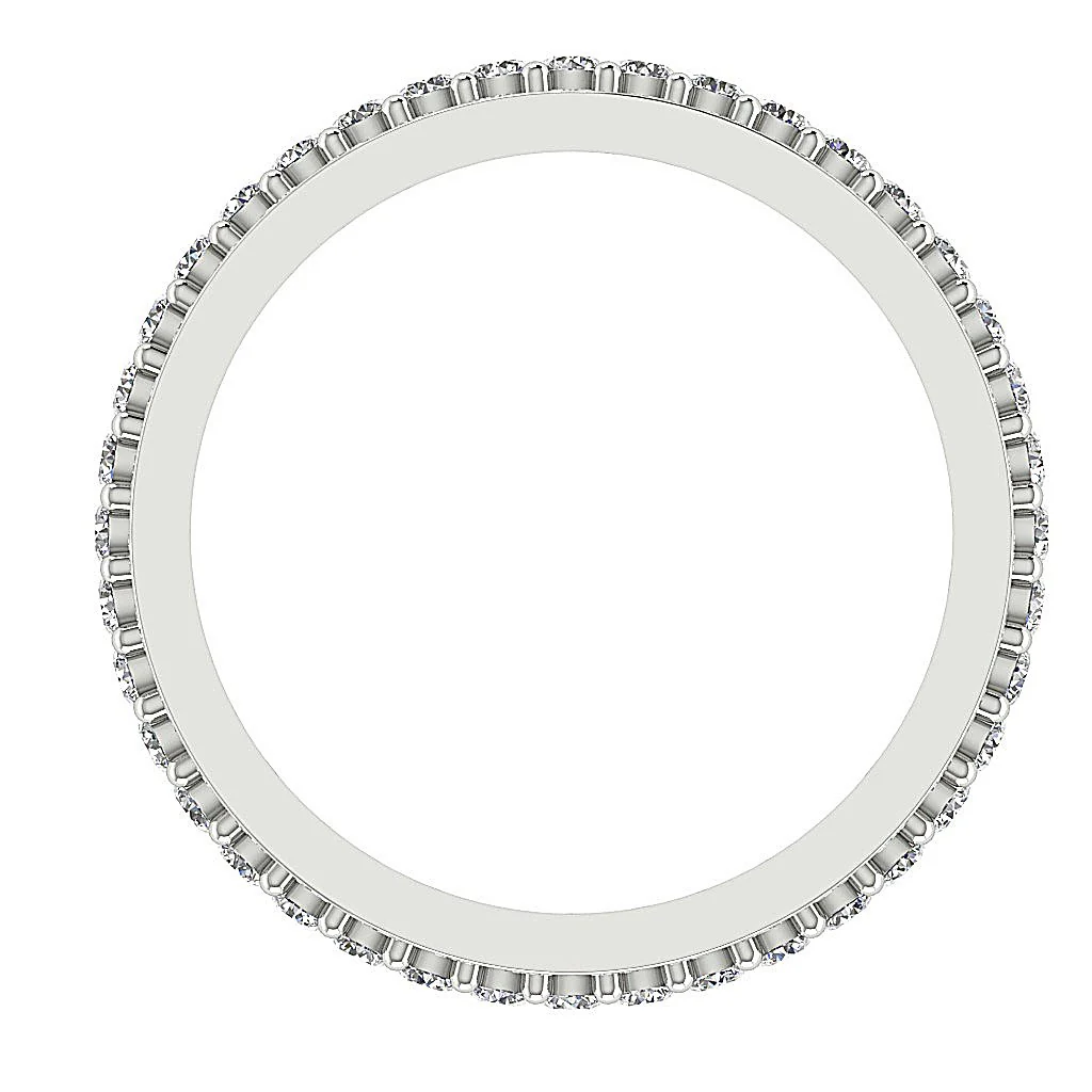 The Dallas Sparkly Round Brilliant Cut Diamond Eternity Engagement Ring 14K Solid White Gold - Image 5