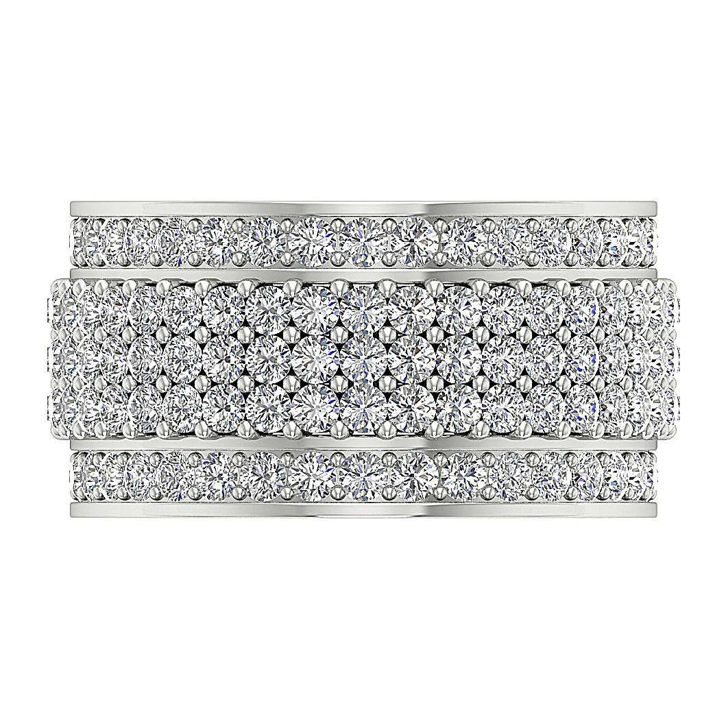 The Dallas Sparkly Round Brilliant Cut Diamond Eternity Engagement Ring 14K Solid White Gold - Image 6