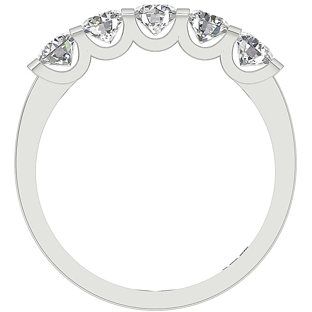 The Dalton Bar Set Natural Diamond Five Stone Engagement 14K White Gold Ring - Image 6