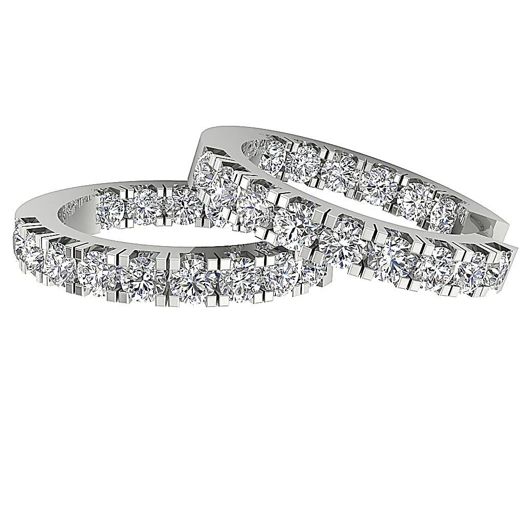 The Damian 14K Yellow Gold In Outside Hoop Earring Natural Diamond 0.70 Inch - Image 5