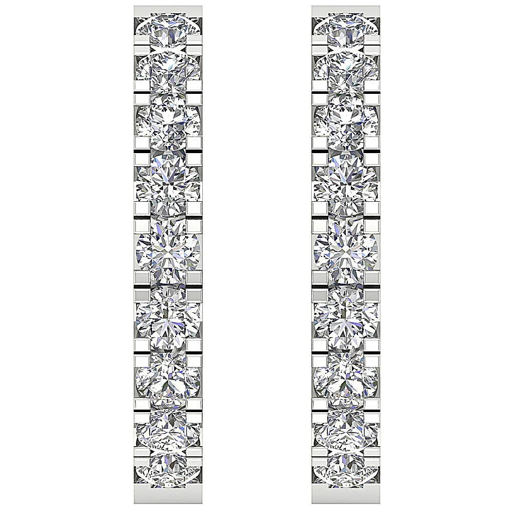 The Damian 14K Yellow Gold In Outside Hoop Earring Natural Diamond 0.70 Inch - Image 6