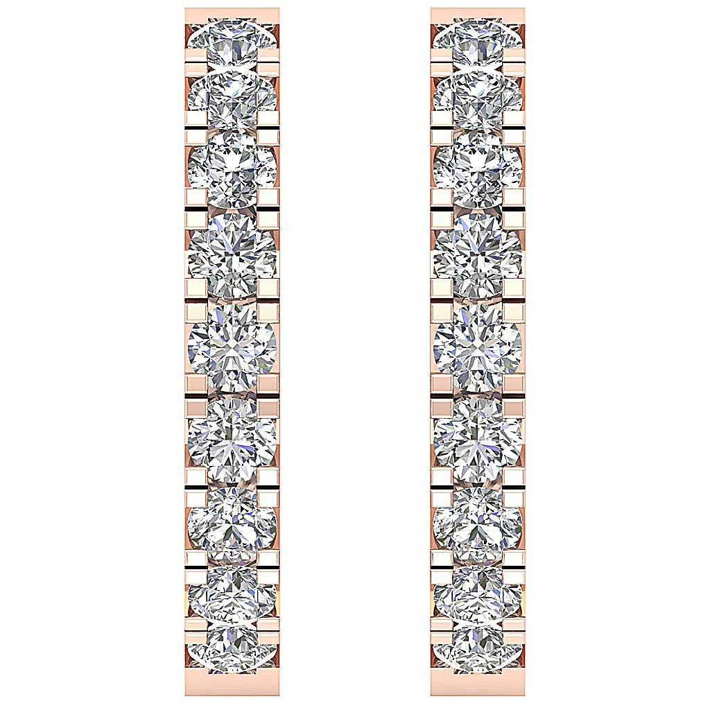 The Damian 14K Yellow Gold In Outside Hoop Earring Natural Diamond 0.70 Inch - Image 7