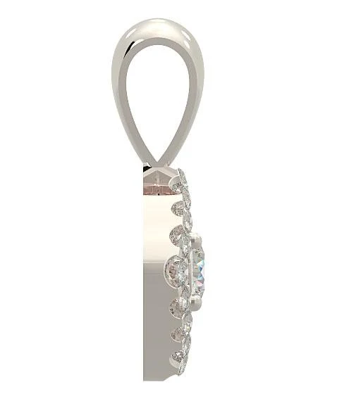 The Damien Square Halo Fashion Pendant Genuine Diamond Prong Set Gold 0.85 Inch - Image 5