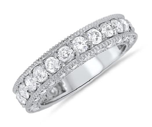 The Damien Designer Eternity Wedding Ring Natural Diamond 14K White Gold Band