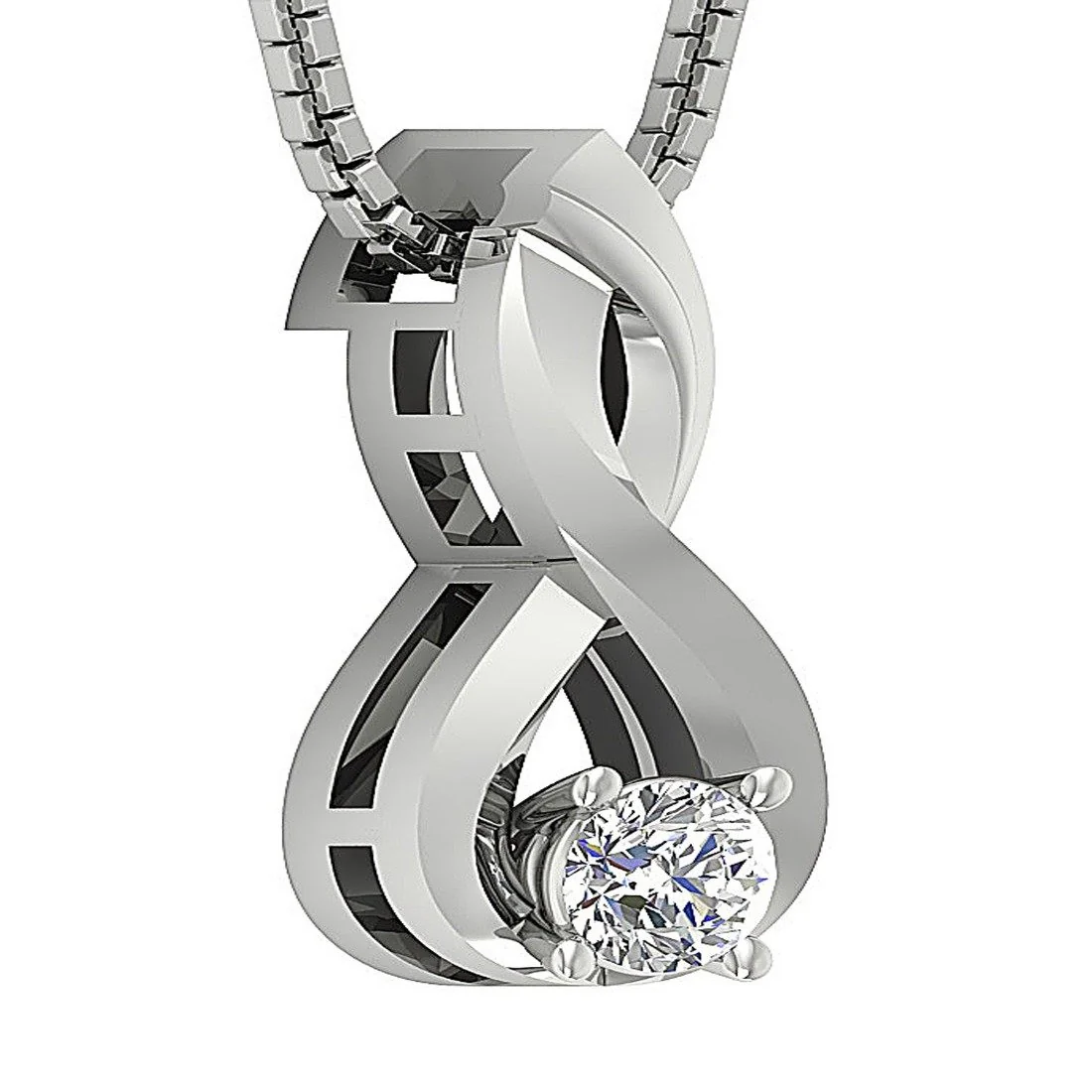Designer Solitaire Pendant Necklace I1/SI1 G 0.30Ct Natural Diamond Yellow Gold - Image 2