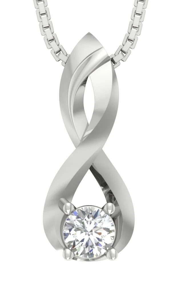 Designer Solitaire Pendant Necklace I1/SI1 G 0.30Ct Natural Diamond Yellow Gold - Image 5