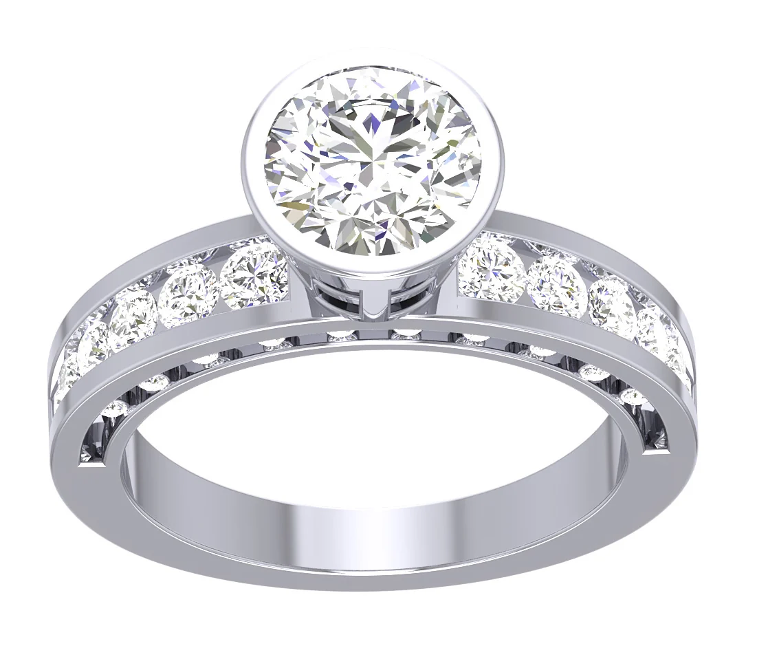 The Damon 1.50Ct Center Solitaire Round Diamond 14k Gold 2.35 Carat Solitaire Engagement Ring