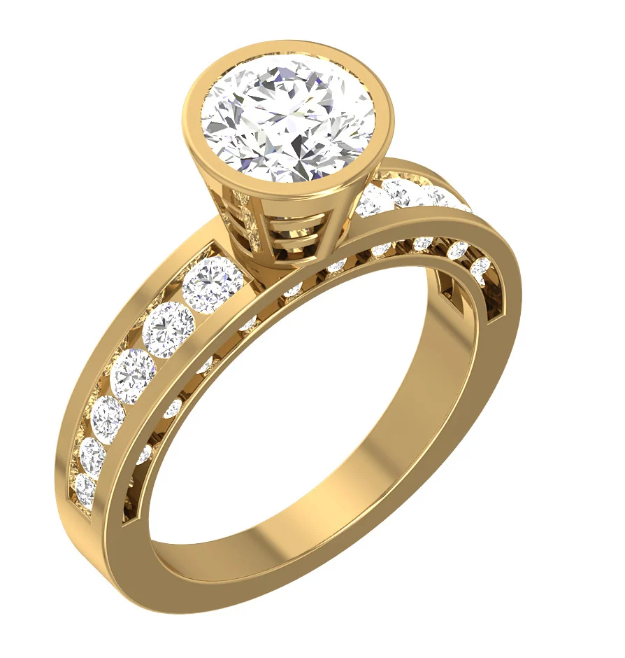 The Damon 1.50Ct Center Solitaire Round Diamond 14k Gold 2.35 Carat Solitaire Engagement Ring - Image 4