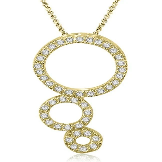 The Daniel Genuine Diamond 14K White Gold Triple Circle Pendant Necklace For Her - Image 2