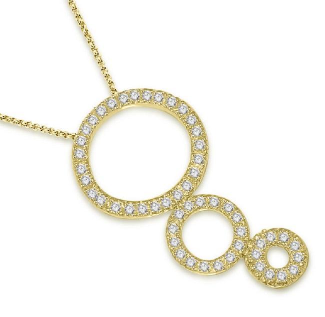 The Daniel Genuine Diamond 14K White Gold Triple Circle Pendant Necklace For Her - Image 4