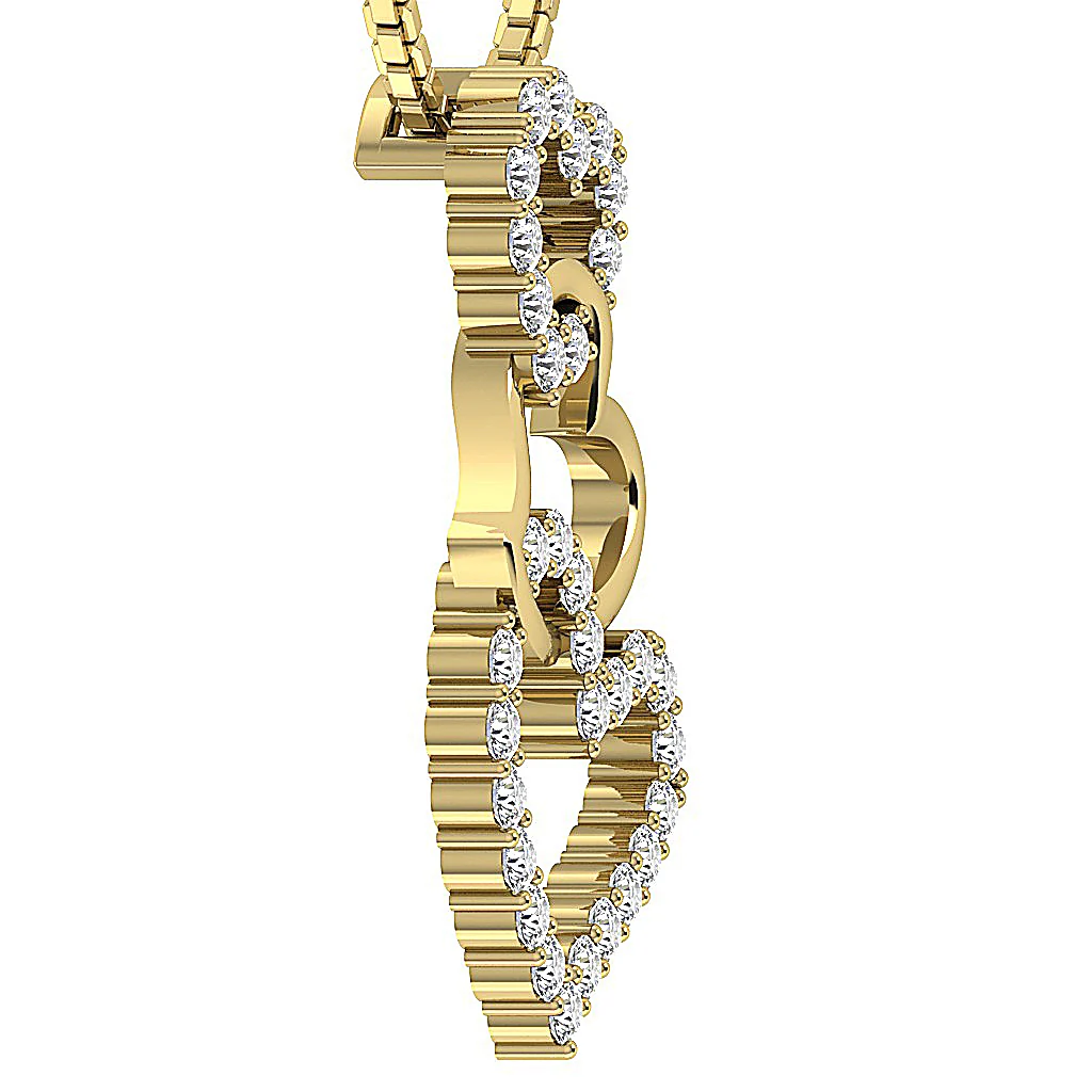 The Dante 14K Solid Gold Heart Pendant Necklaces With Real Diamonds Pave Set - Image 8