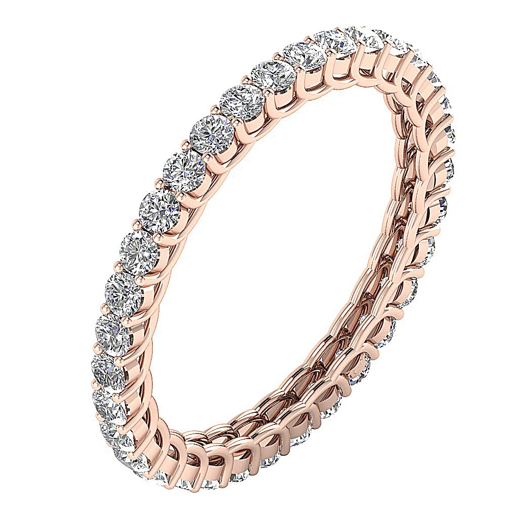 The Dante 14K Rose Gold With Prong Set Round Diamond Eternity Anniversary Ring