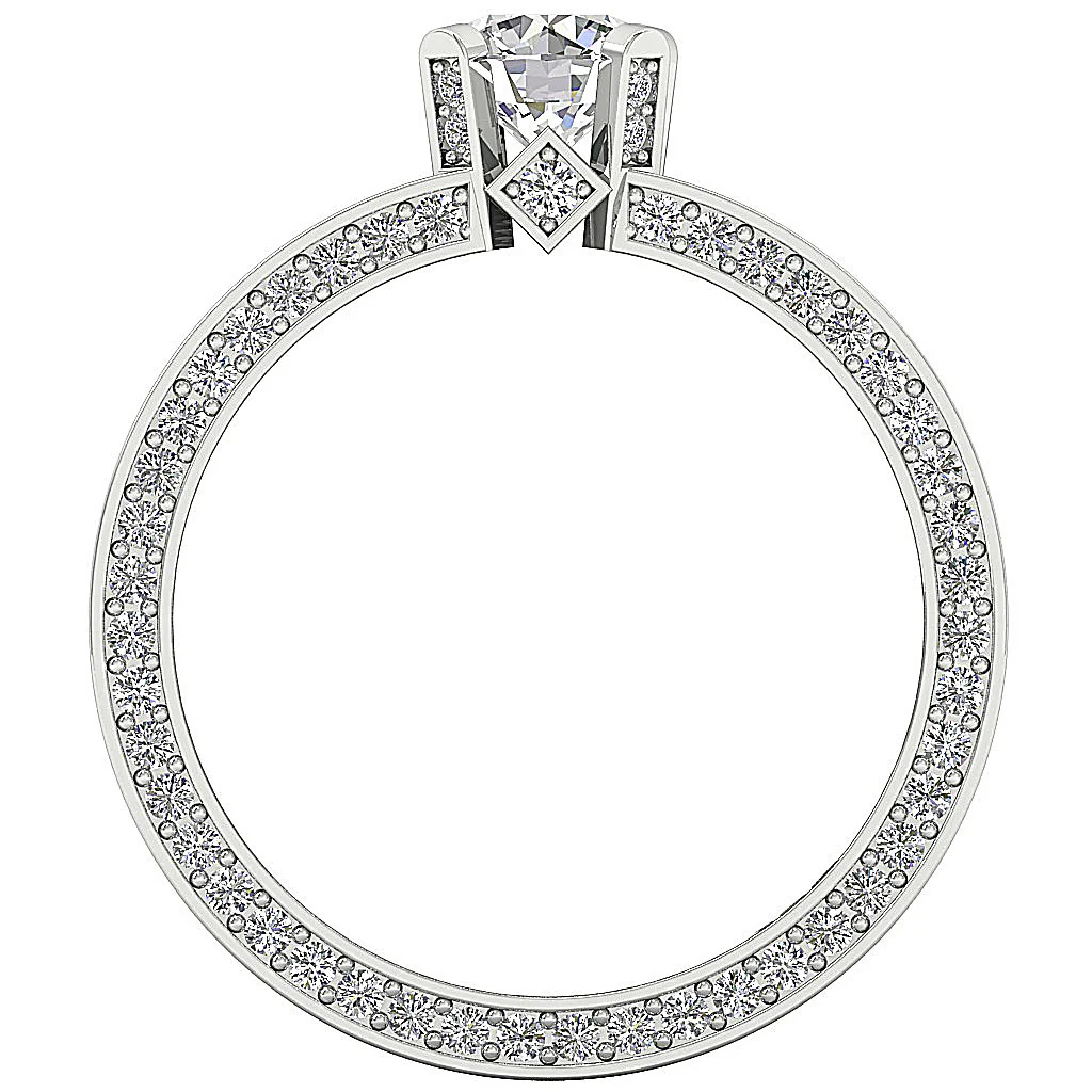 The Darius Beautiful Eternity Solitaire Diamond Engagement Ring 14k Yellow Gold - Image 5