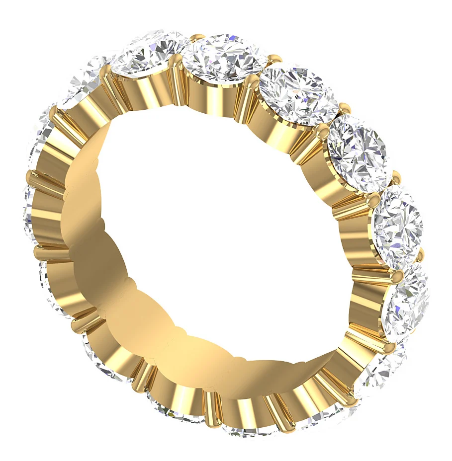 The Dash Full Eternity Wedding Anniversary Ring Natural Diamond 14K Yellow Gold