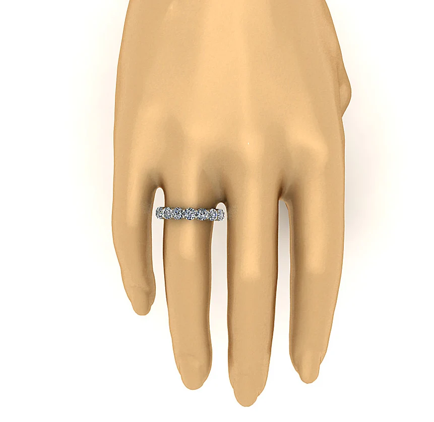 The Dash Full Eternity Wedding Anniversary Ring Natural Diamond 14K Yellow Gold - Image 10