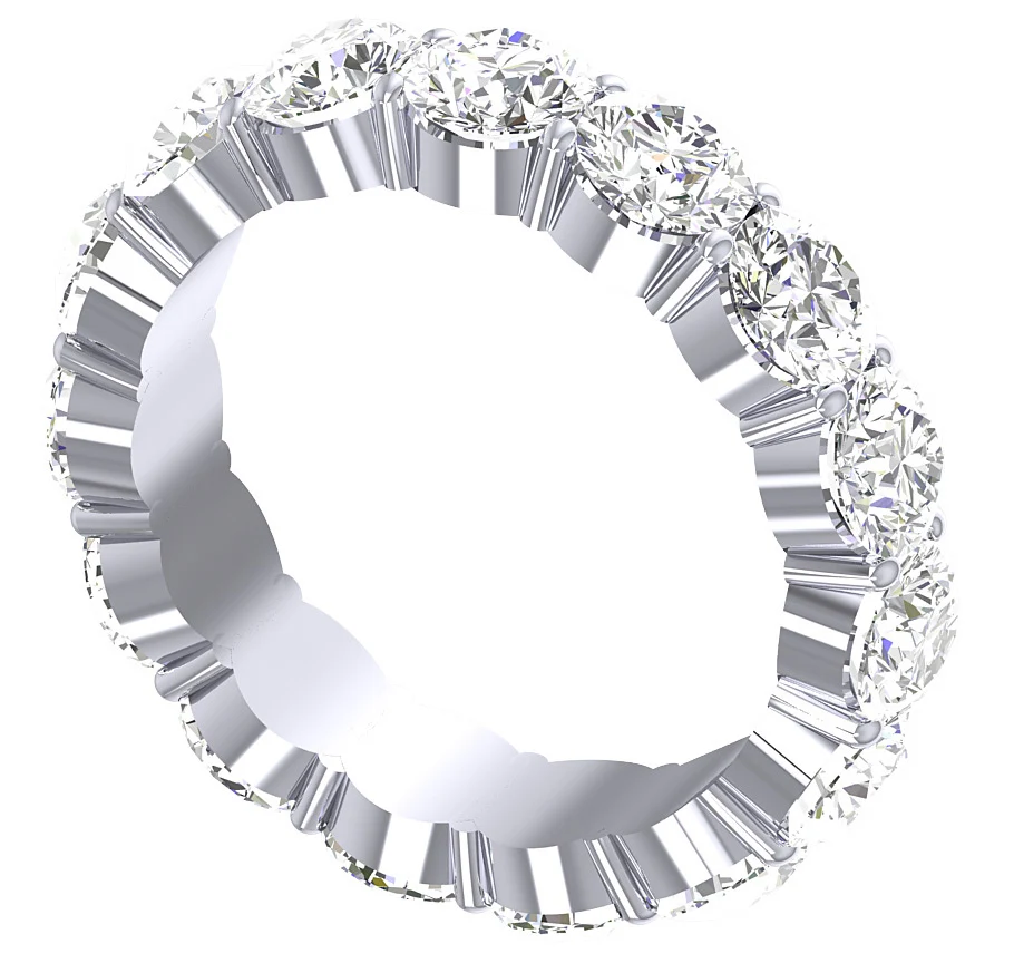The Dash Full Eternity Wedding Anniversary Ring Natural Diamond 14K Yellow Gold - Image 2