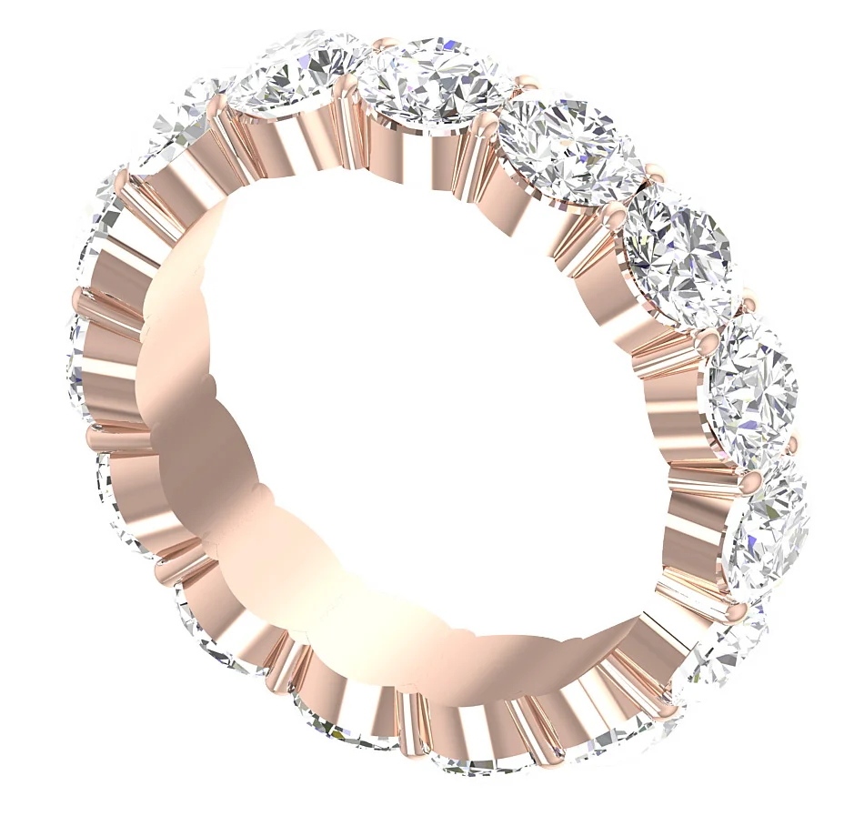 The Dash Full Eternity Wedding Anniversary Ring Natural Diamond 14K Yellow Gold - Image 3