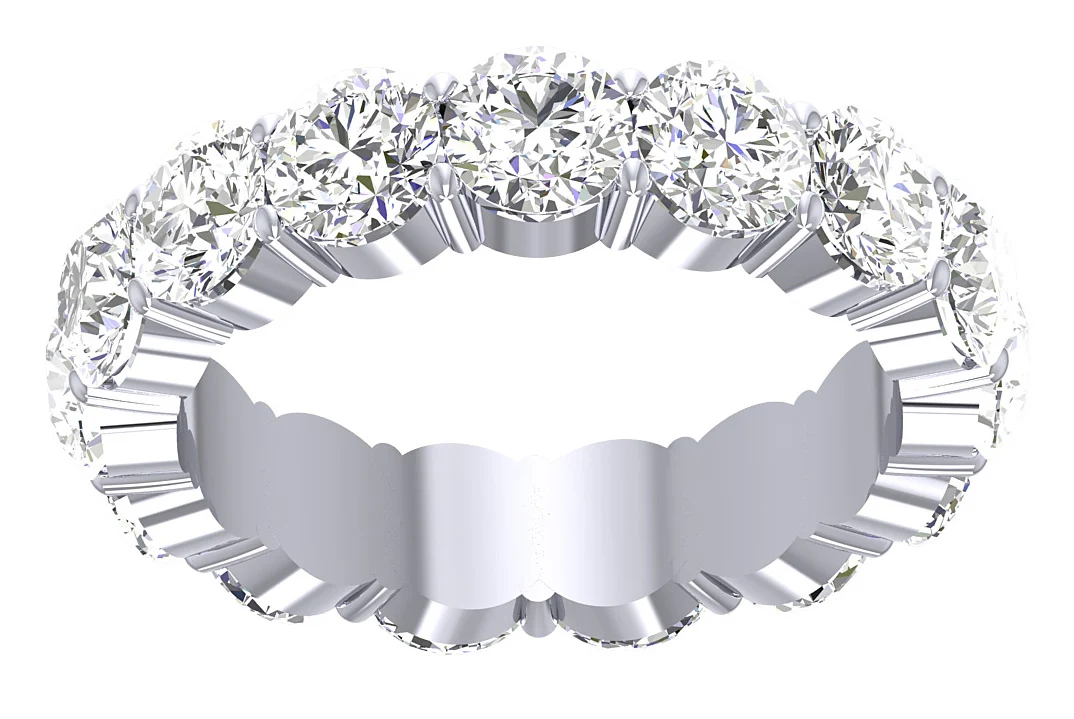 The Dash Full Eternity Wedding Anniversary Ring Natural Diamond 14K Yellow Gold - Image 4