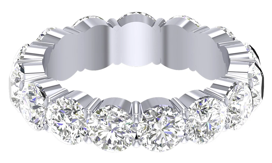 The Dash Full Eternity Wedding Anniversary Ring Natural Diamond 14K Yellow Gold - Image 6