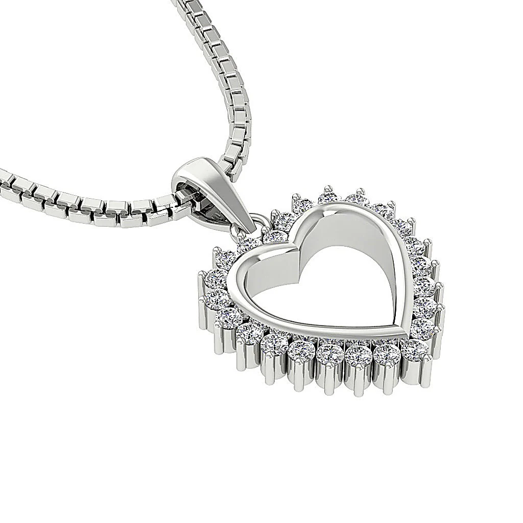 The Daxton 14K Gold Natural Diamond Pendant Necklaces With Heart Prong Set - Image 10