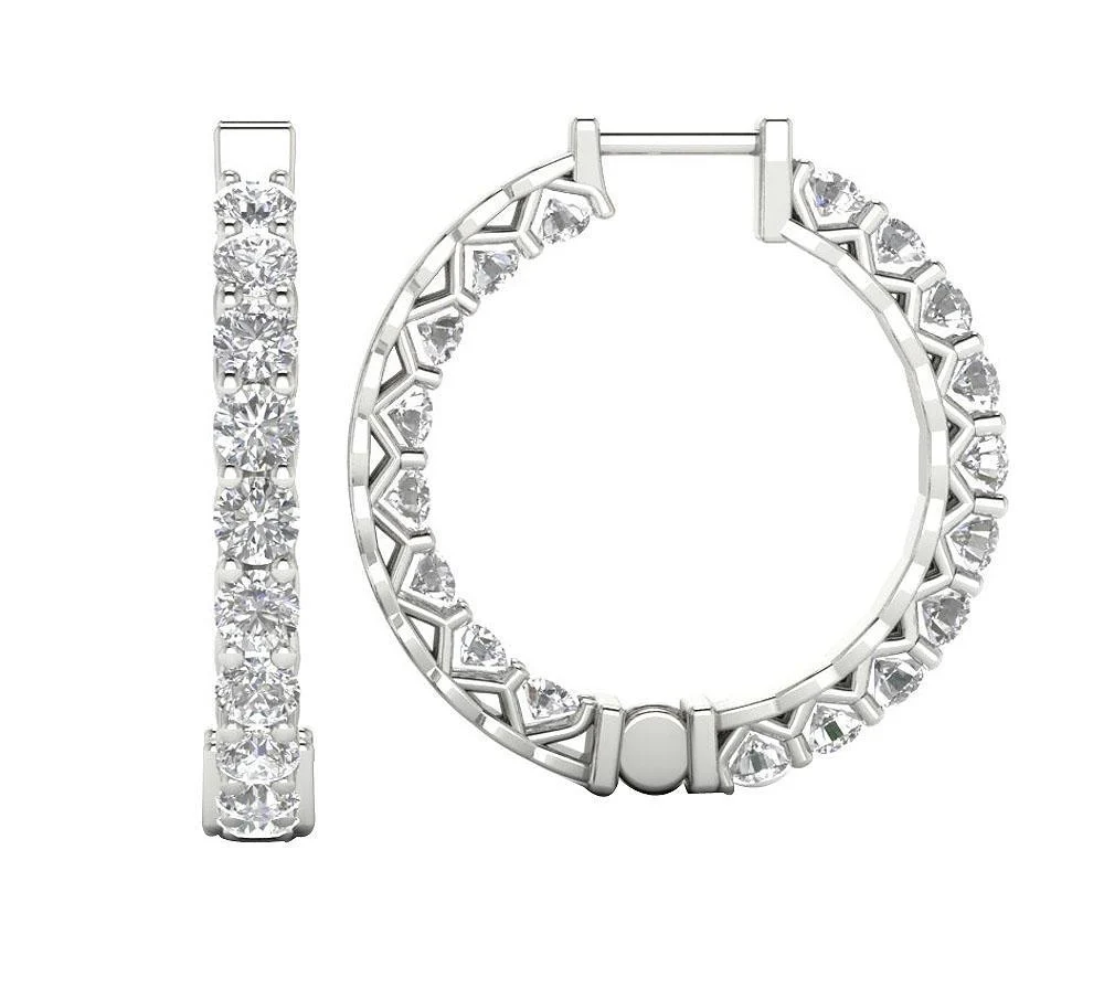 The Declan Infinite Round Cut Diamond Hoops Earring For Her 0.72 Inch 14K Yellow Gold - Image 10
