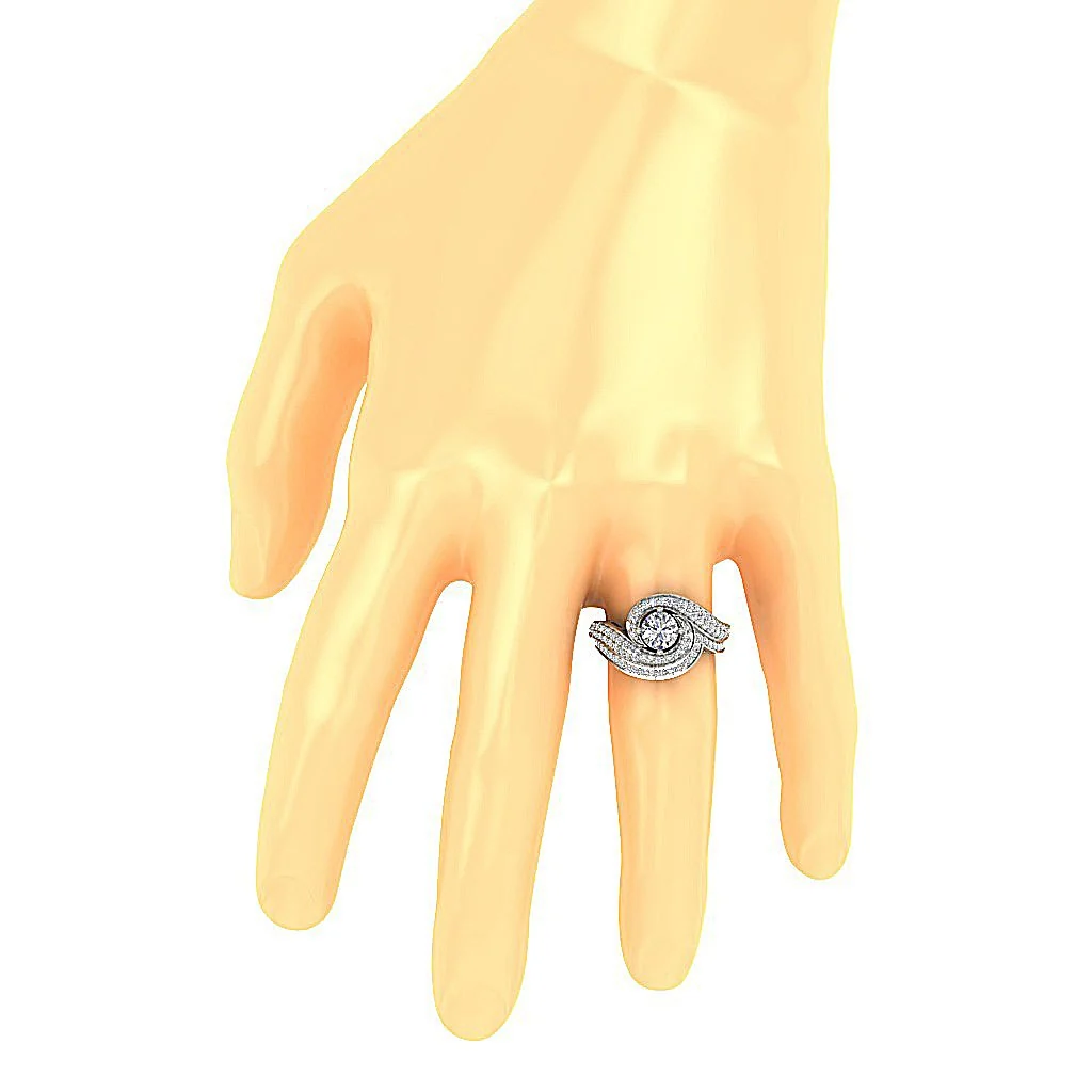 The Declan Beautiful Natural Diamond 14k Gold Matching Engagement Ring Set - Image 7