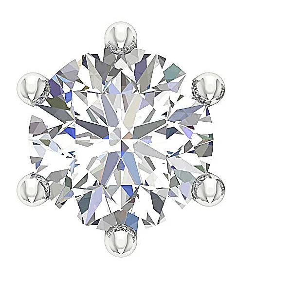 I1 G 0.75Ct Natural Diamond 14K Solid Gold Single Piece Solitaire Stud Earring
