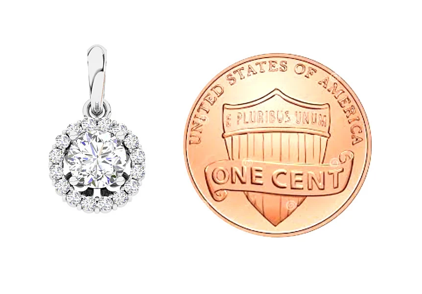 The Derek Prong Set Genuine Diamond Halo Circle Pendant With Chain 14K Solid Gold - Image 8