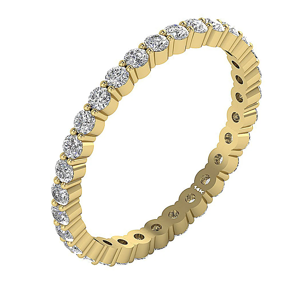 The Derek 14k White Gold Natural Diamond Stackable Full Eternity Wedding Ring - Image 3