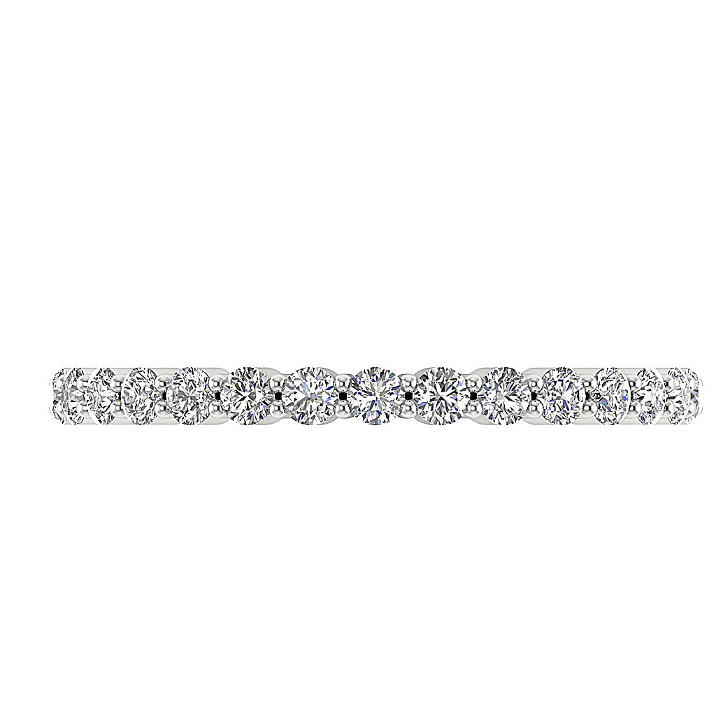 The Derek 14k White Gold Natural Diamond Stackable Full Eternity Wedding Ring - Image 5