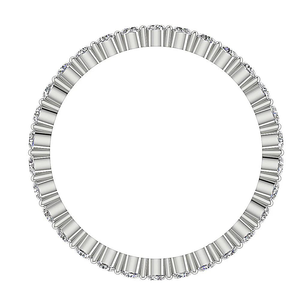 The Derek 14k White Gold Natural Diamond Stackable Full Eternity Wedding Ring - Image 6