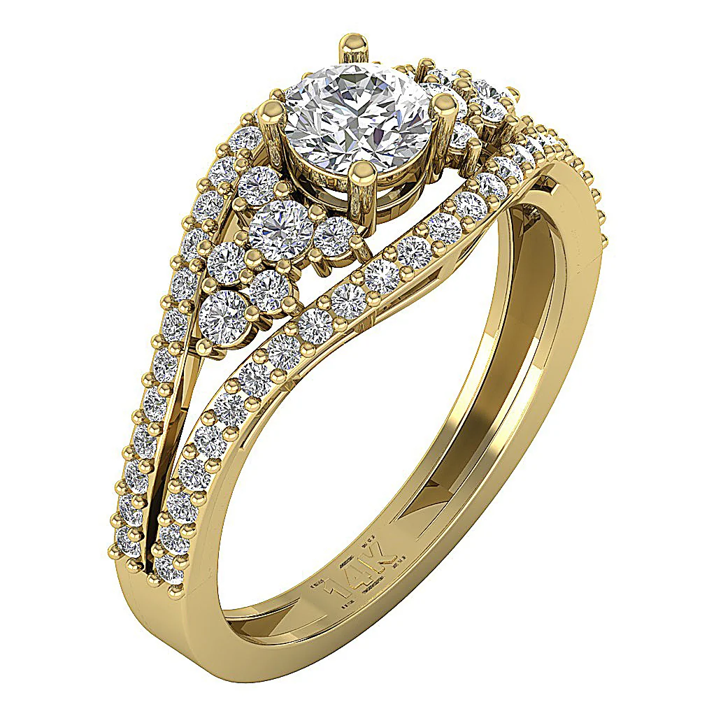 The Derrick Prong Set Solitaire Anniversary Ring 14k White Gold Round Diamond For Her - Image 2