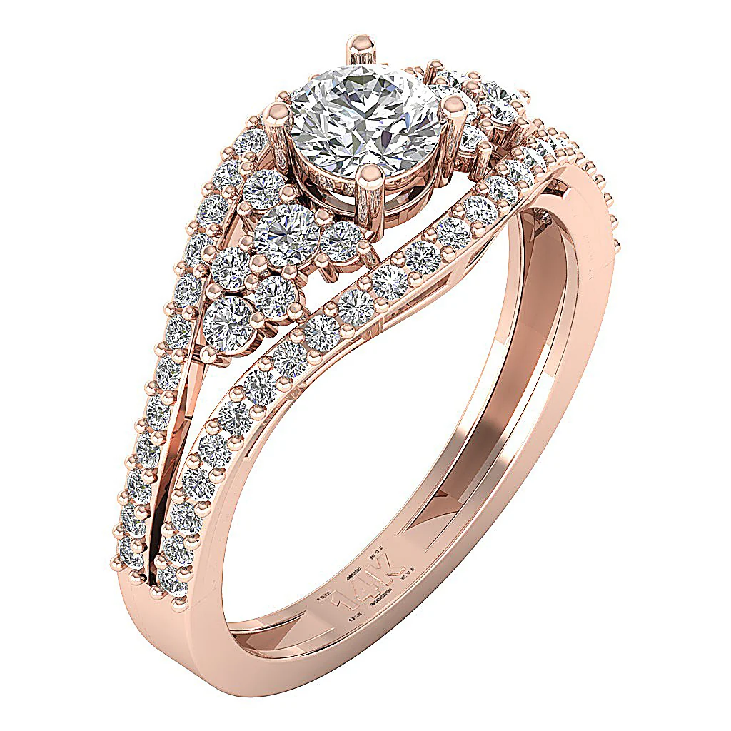 The Derrick Prong Set Solitaire Anniversary Ring 14k White Gold Round Diamond For Her - Image 3