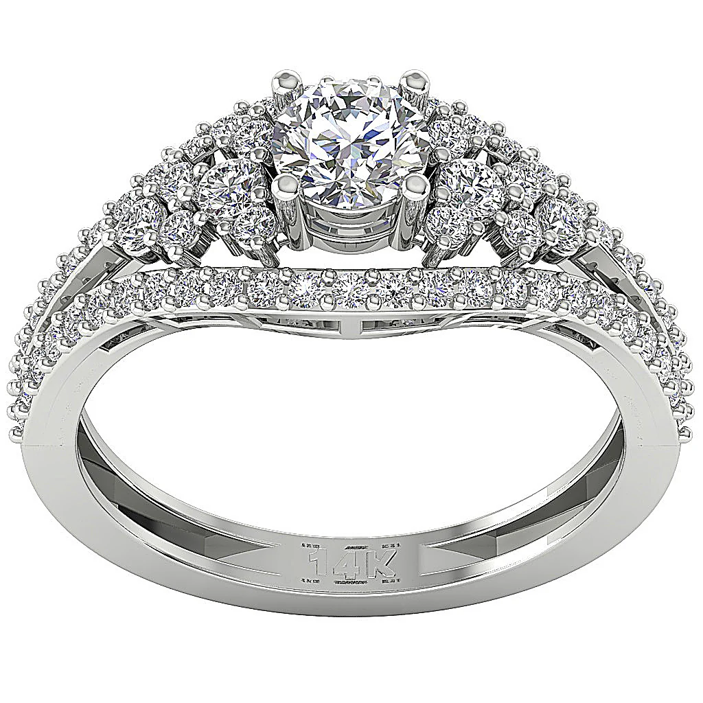 The Derrick Prong Set Solitaire Anniversary Ring 14k White Gold Round Diamond For Her - Image 4
