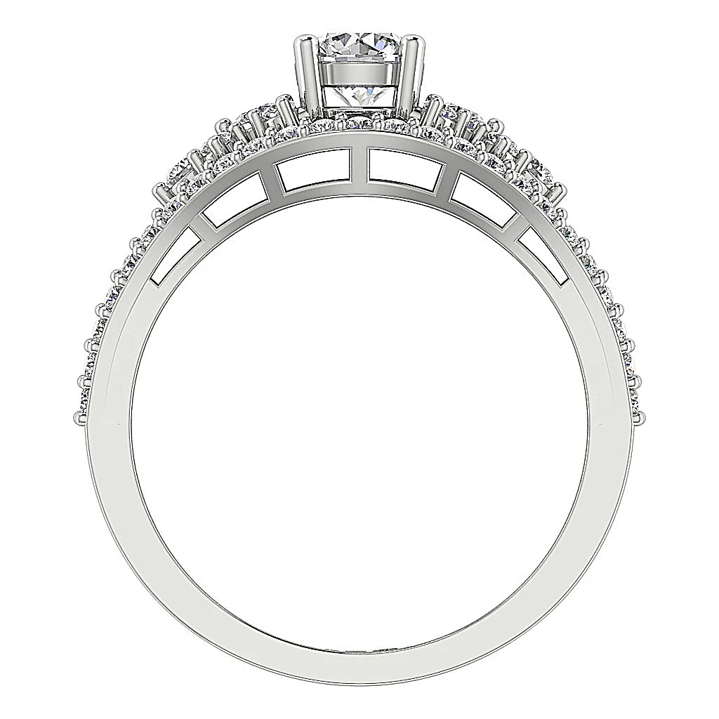 The Derrick Prong Set Solitaire Anniversary Ring 14k White Gold Round Diamond For Her - Image 5