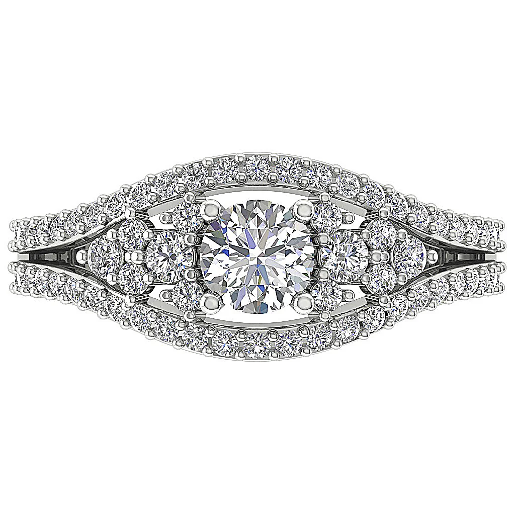 The Derrick Prong Set Solitaire Anniversary Ring 14k White Gold Round Diamond For Her - Image 6