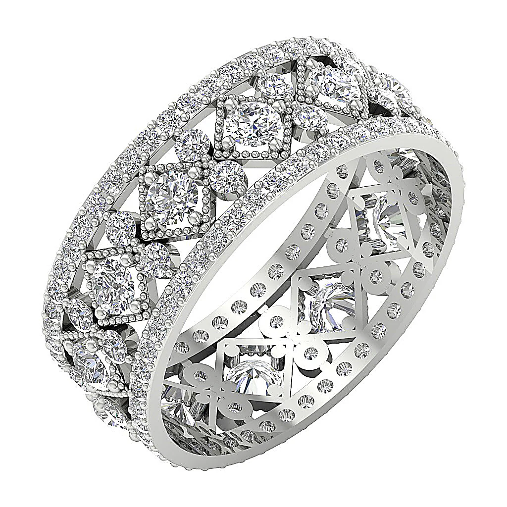 The Desmond Graceful 2.80 Carat Round Cut Diamond Eternity Engagement Ring For Her - Image 2