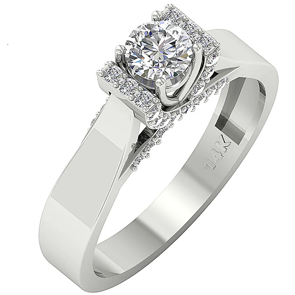 The Dexter Elegant 14k Solid Gold Natural Diamond Solitaire Anniversary Ring - Image 2