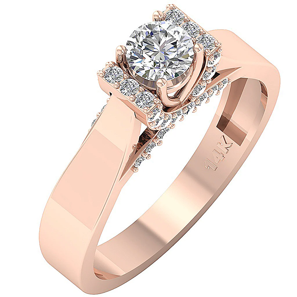 The Dexter Elegant 14k Solid Gold Natural Diamond Solitaire Anniversary Ring - Image 3