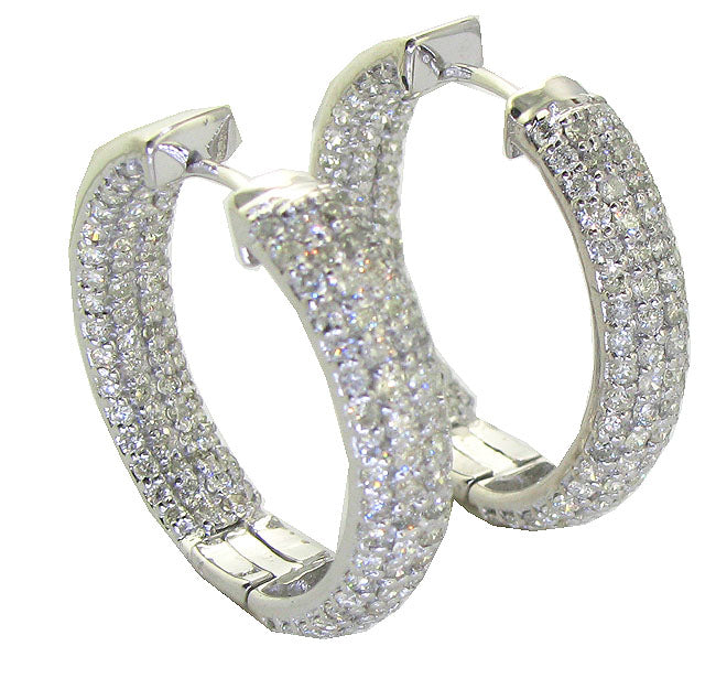 The Diego 2.65 Carat Hoop Earring For Her In OutSide Round Cut Diamond 14K Gold - Image 2
