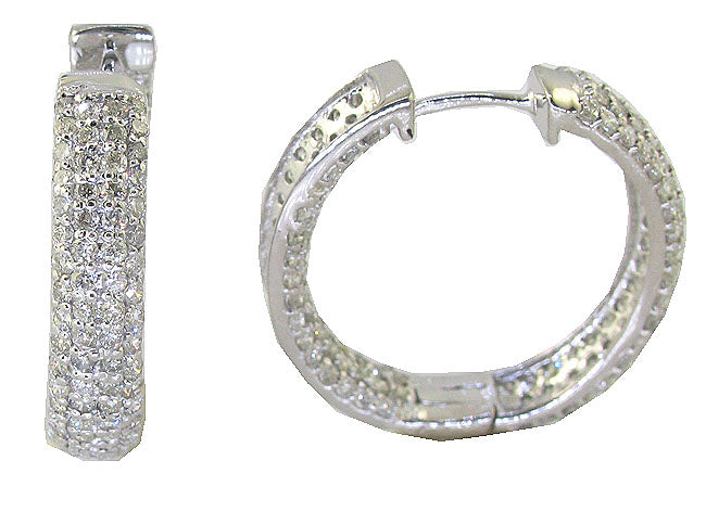 The Diego 2.65 Carat Hoop Earring For Her In OutSide Round Cut Diamond 14K Gold - Image 4
