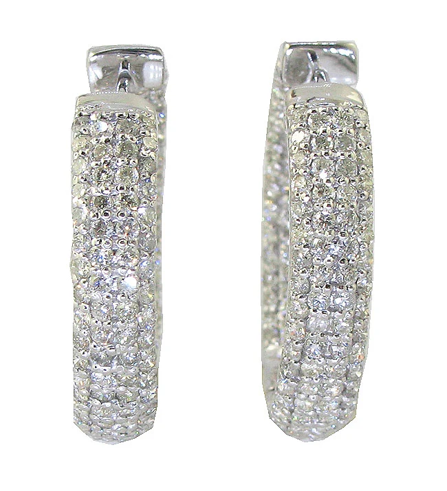 The Diego 2.65 Carat Hoop Earring For Her In OutSide Round Cut Diamond 14K Gold - Image 5