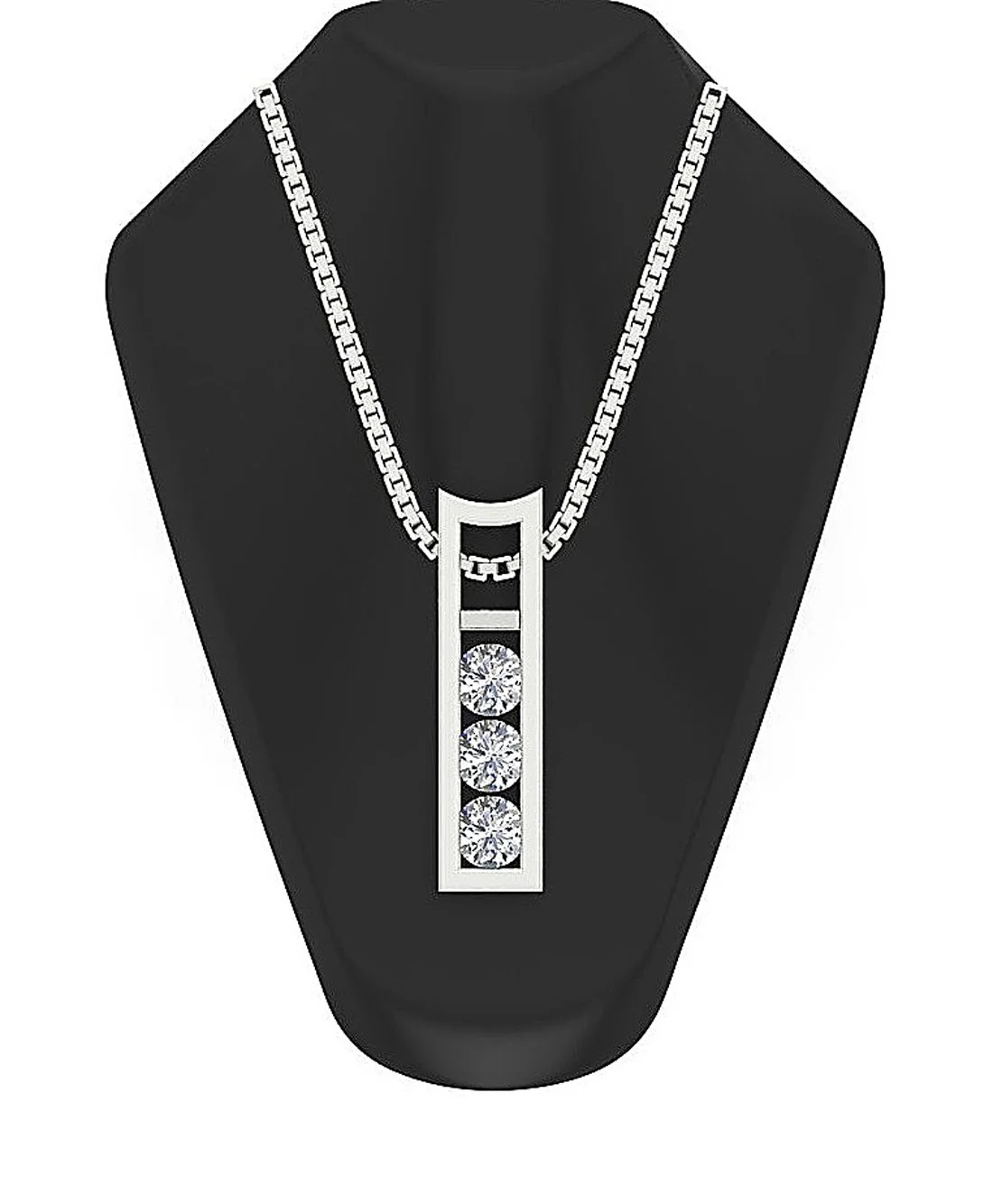 The Diego 3 Stone Round Cut Fashion Pendant Necklace White Yellow Rose Gold - Image 8