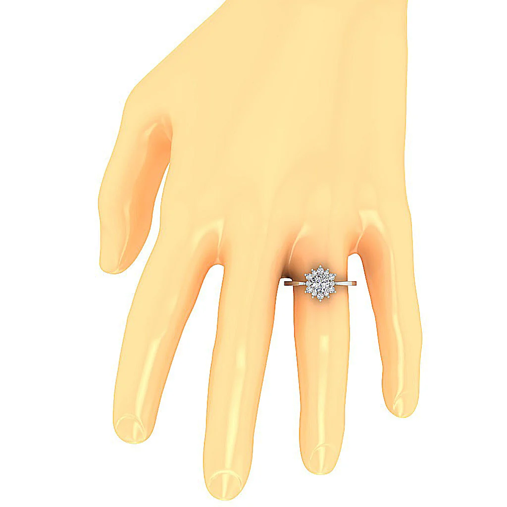 The Dillon Fancy Solitaire Diamond Halo Engagement Ring 14k White Gold Prong Set - Image 7