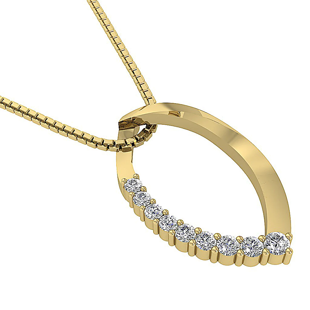 The Dominic Natural Diamond 14K White Solid Gold Fashion Pendant Prong Set - Image 11