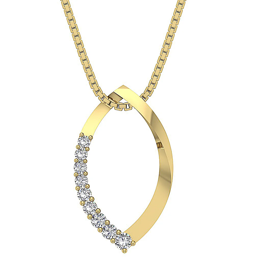 The Dominic Natural Diamond 14K White Solid Gold Fashion Pendant Prong Set - Image 2