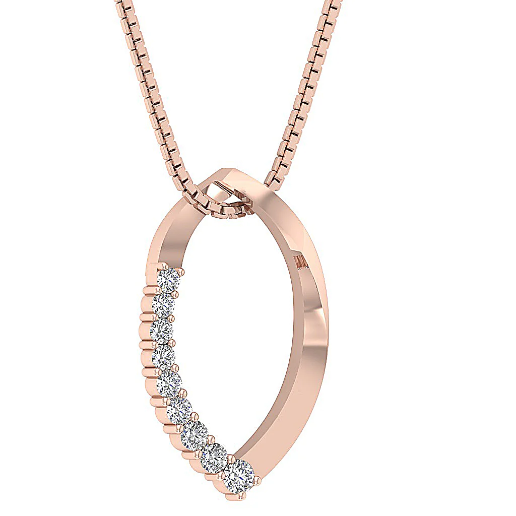 The Dominic Natural Diamond 14K White Solid Gold Fashion Pendant Prong Set - Image 6