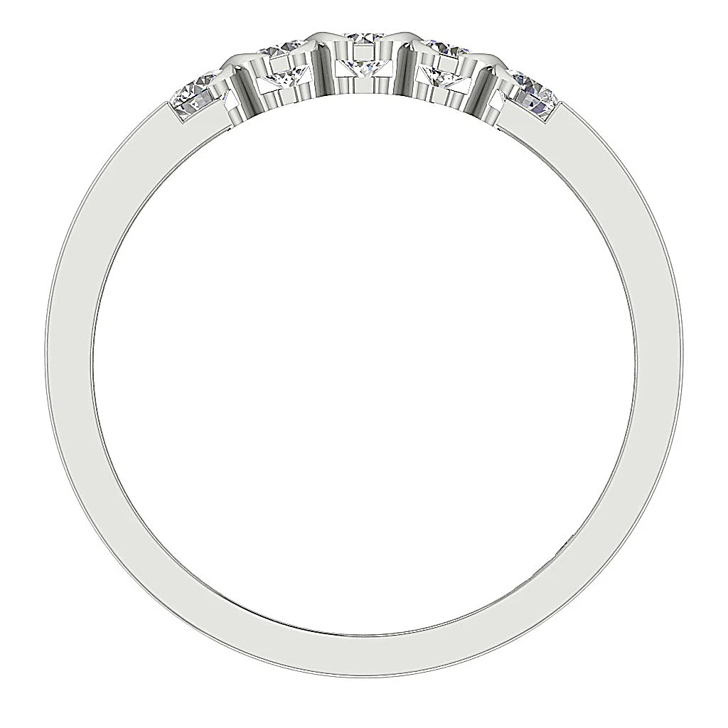 The Dominick Round Cut Diamond Five Stone Engagement Ring For Her 14K Rose Gold - Image 6