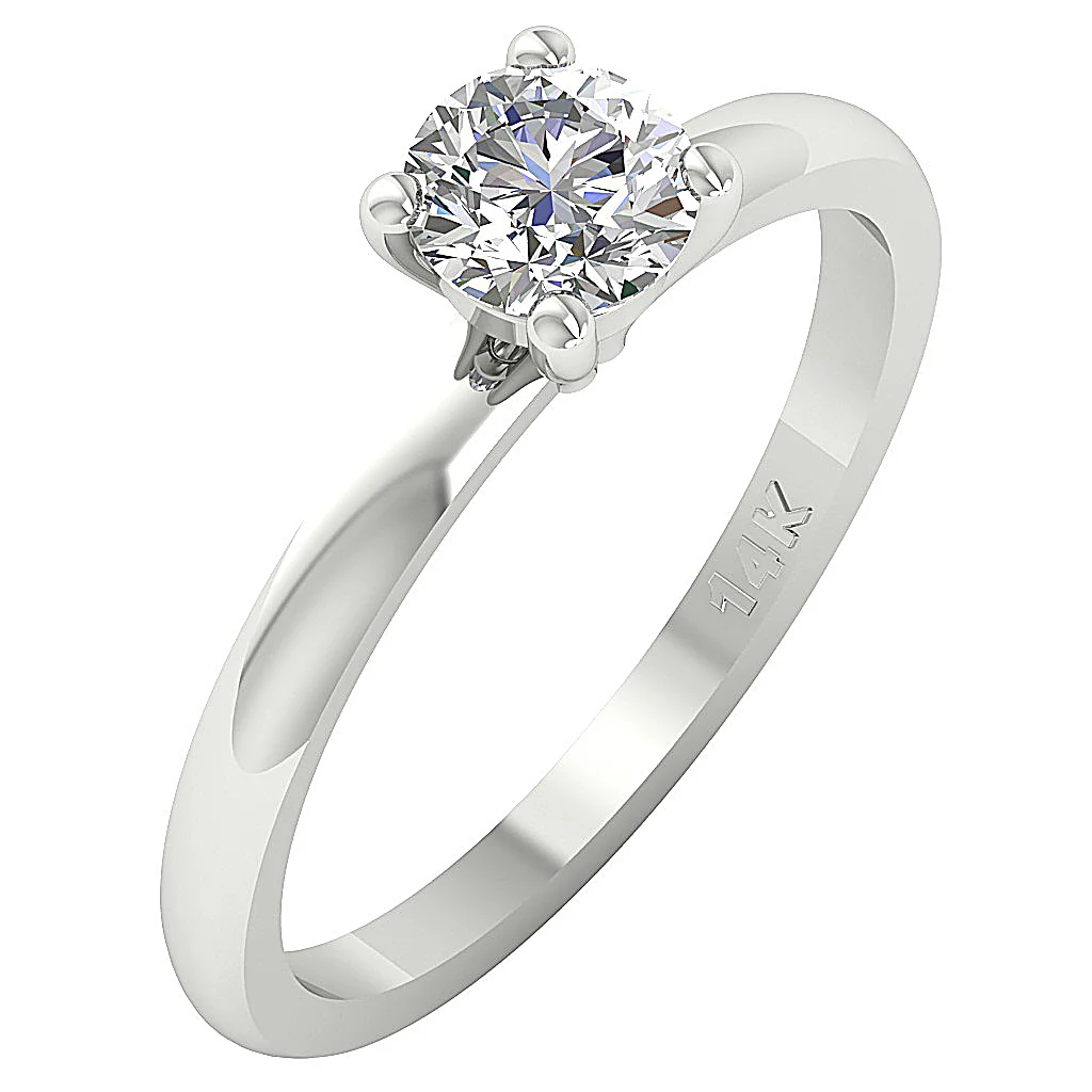 The Signature Single Round Diamond Solitaire Ring I1/SI1 G 0.35Ct Solid Yellow Gold