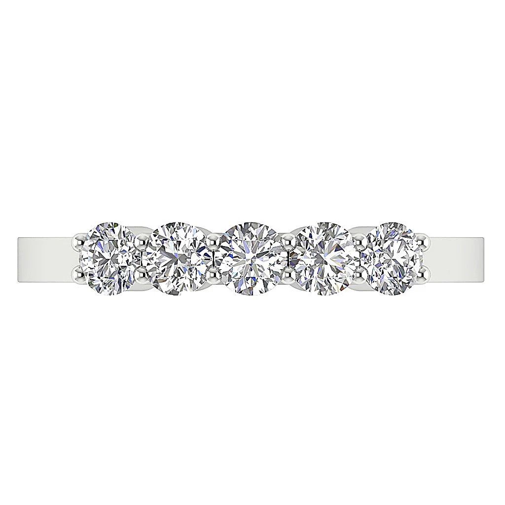 The Drew Simply Stunning Five Diamond Wedding Engagement Yellow Gold Ring Prong Set - Image 5